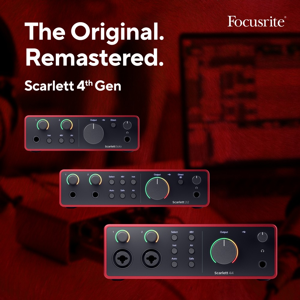 Introducing the new Scarlett Solo, 2i2, and 4i4 from Focusrite.