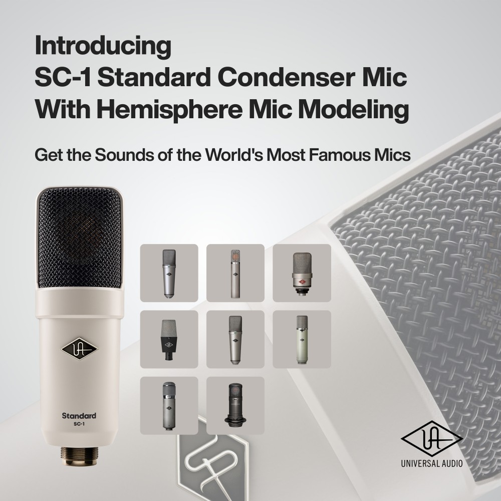 Universal Audio Launches The New SC-1 Standard Condenser with Hemisphere Mic Modeling
